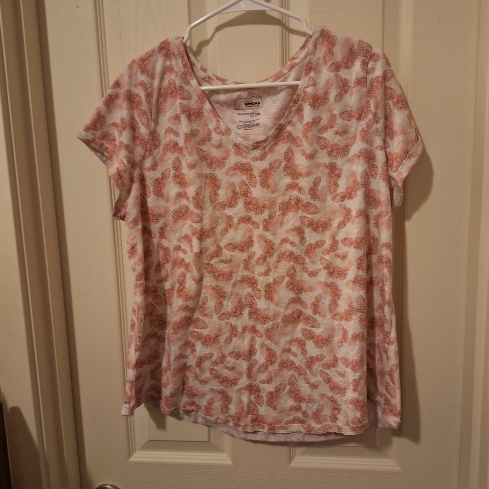 Sonoma Pink Butterfly T Shirt XXL